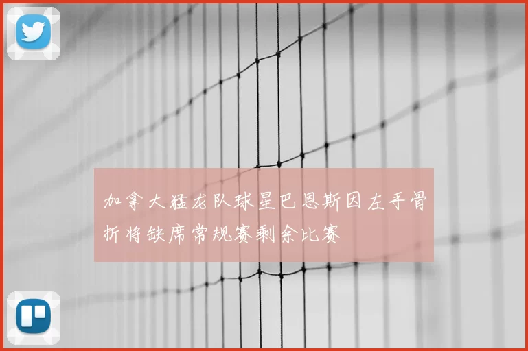 加拿大猛龙队球星巴恩斯因左手骨折将缺席常规赛剩余比赛
