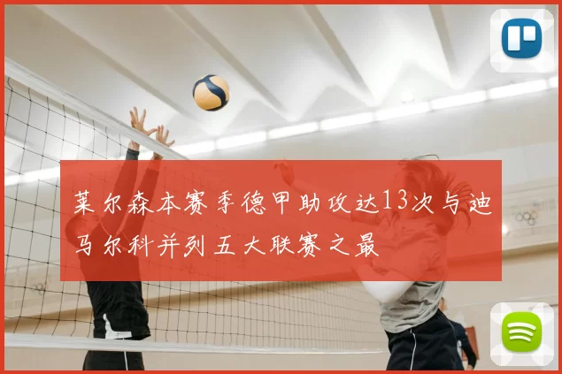 莱尔森本赛季德甲助攻达13次与迪马尔科并列五大联赛之最